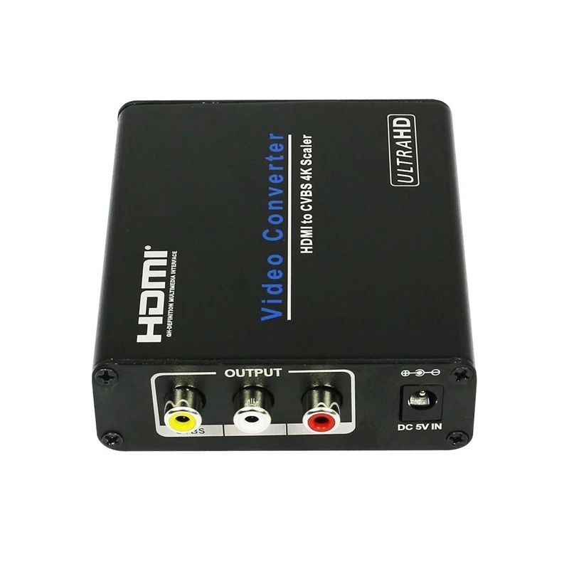 Hdmi To Av Cvbs 4K Converter Scaler Hdmi Input To Cvbs Output Analog To Digital Adapter(Us Plug)