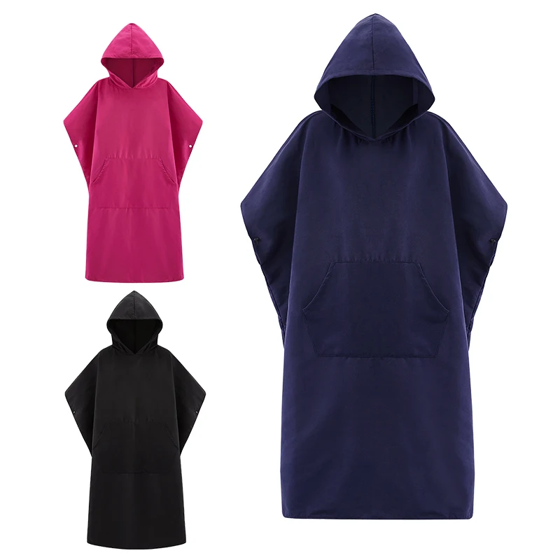 

Microfiber Wetsuit Changing Robe Poncho with hood, Quick Dry Hooded Towels for Swim, Beach & Pool. Compact & Lightweight