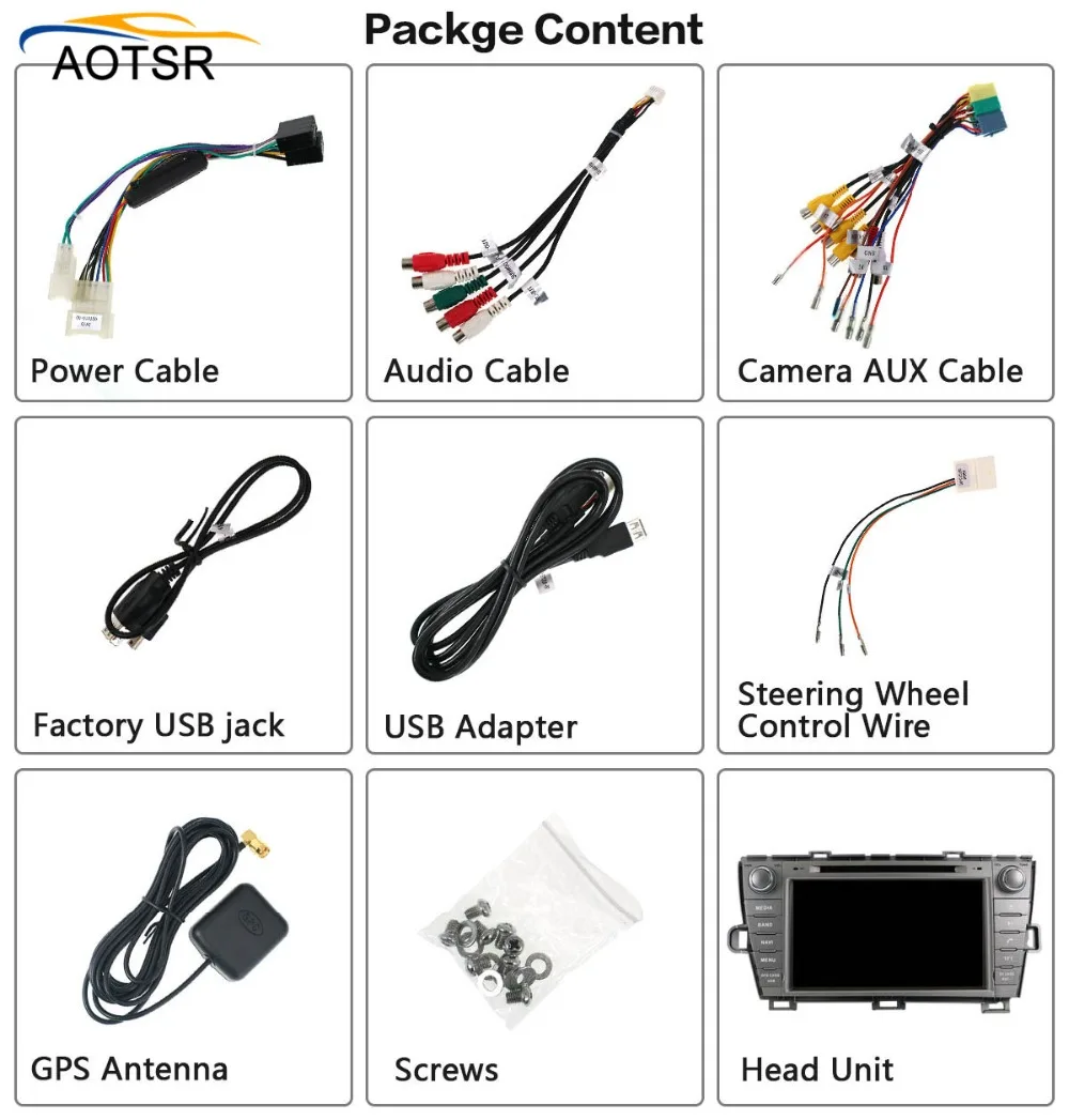 Top IPS 7" Android 8.0 Car DVD multimedia Player head unit For Toyota Prius 2009 2010 2012 2012 2013 Car Radio stereo GPS navigation 5