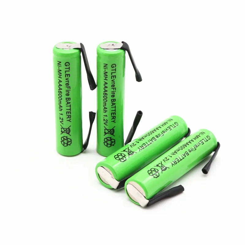 Перезаряжаемая батарея AAA 1,2 V 600mAh ni-mh для электрической зубной щетки беспроводная мышь Пульт дистанционного управления микрофон светодиодный фонарик