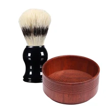 Perfeclan мужской помазок дубовый деревянный крем чаша чашка для бритья набор для ухода