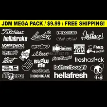 Mega Paquete Pegatina JDM Illest Hoonigan Blanco Se Obtiene 26 Pegatinas Envío Libre Panty Cuentagotas (Blanco) etiqueta engomada Del Coche camión calcomanía