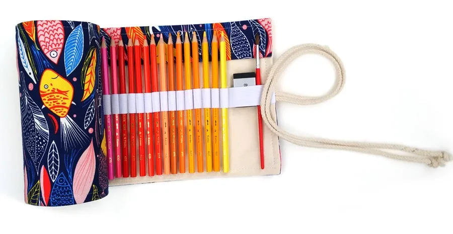 Colored Pencil roll up case 72 Holes-1