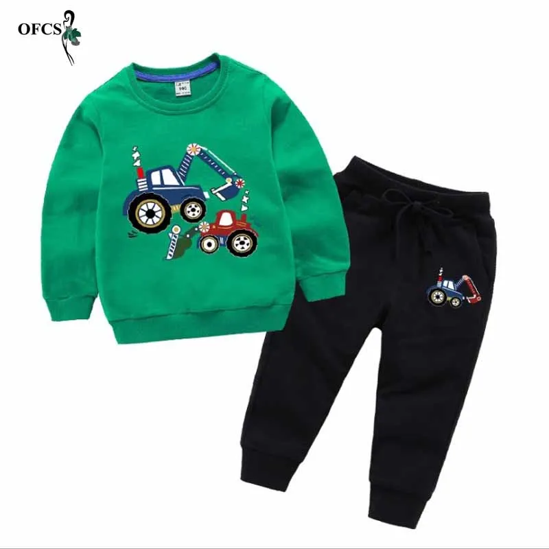 Fashion Spring Children' Clothing Boys Girl Cartoon Suits Kids Knit Hoodies Pullovers +Pants 2Pcs/Sets Toddler Cotton Tracksuits