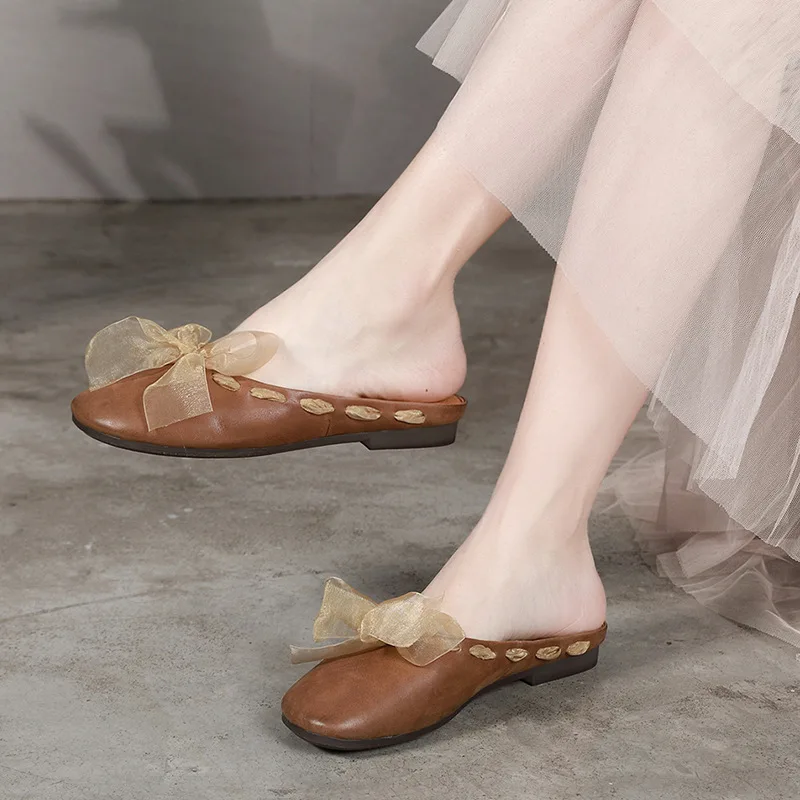 

Artdiya genuine leather women shoes handmade retro original shoes 2019 summer New Sandals Baotou Slippers Women's Shoes