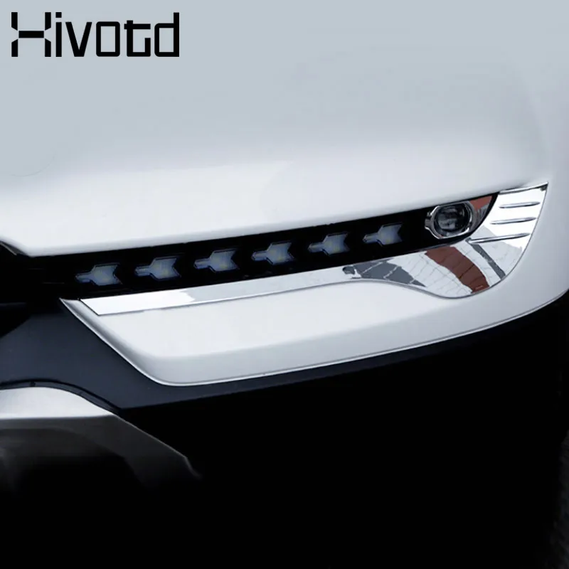 

Hivotd For Mazda CX-5 CX5 2017-2019 Front fog light frame trim light eyebrow ABS Chrome car Body Exterior fog light lamp cover