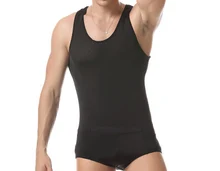 2017 new Brand Men s Sexy Underwear Male Mesh Vest Bodysuits Jumpsuit black white
