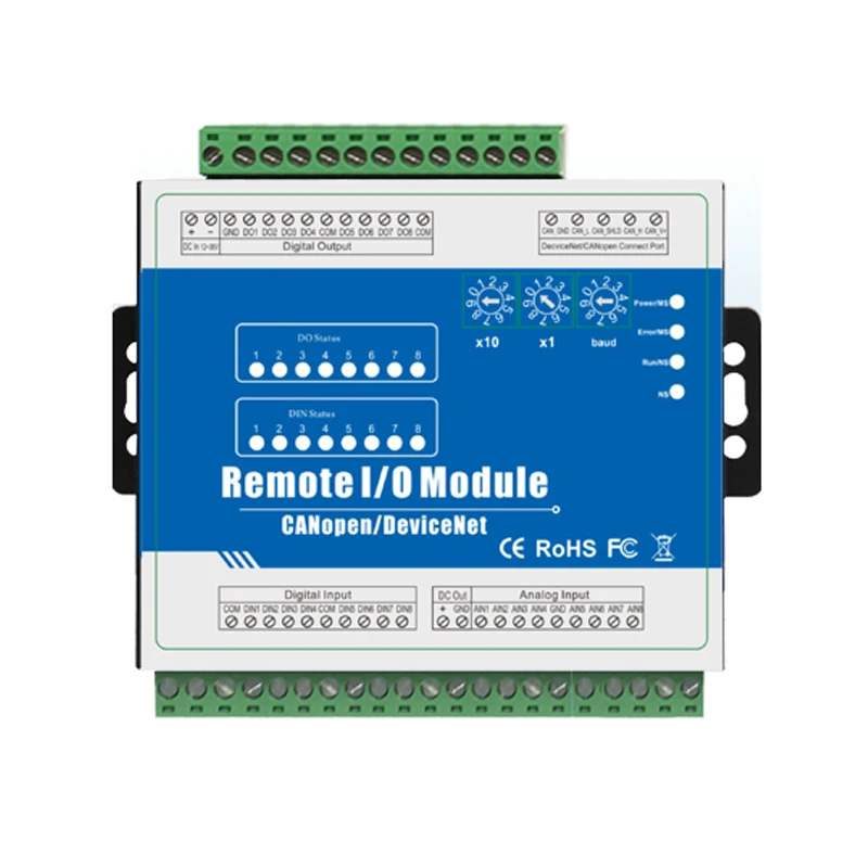DeviceNet дистанционный модуль ввода/вывода для PLC HMI с интерфейсом CAN шины 8 цифровой