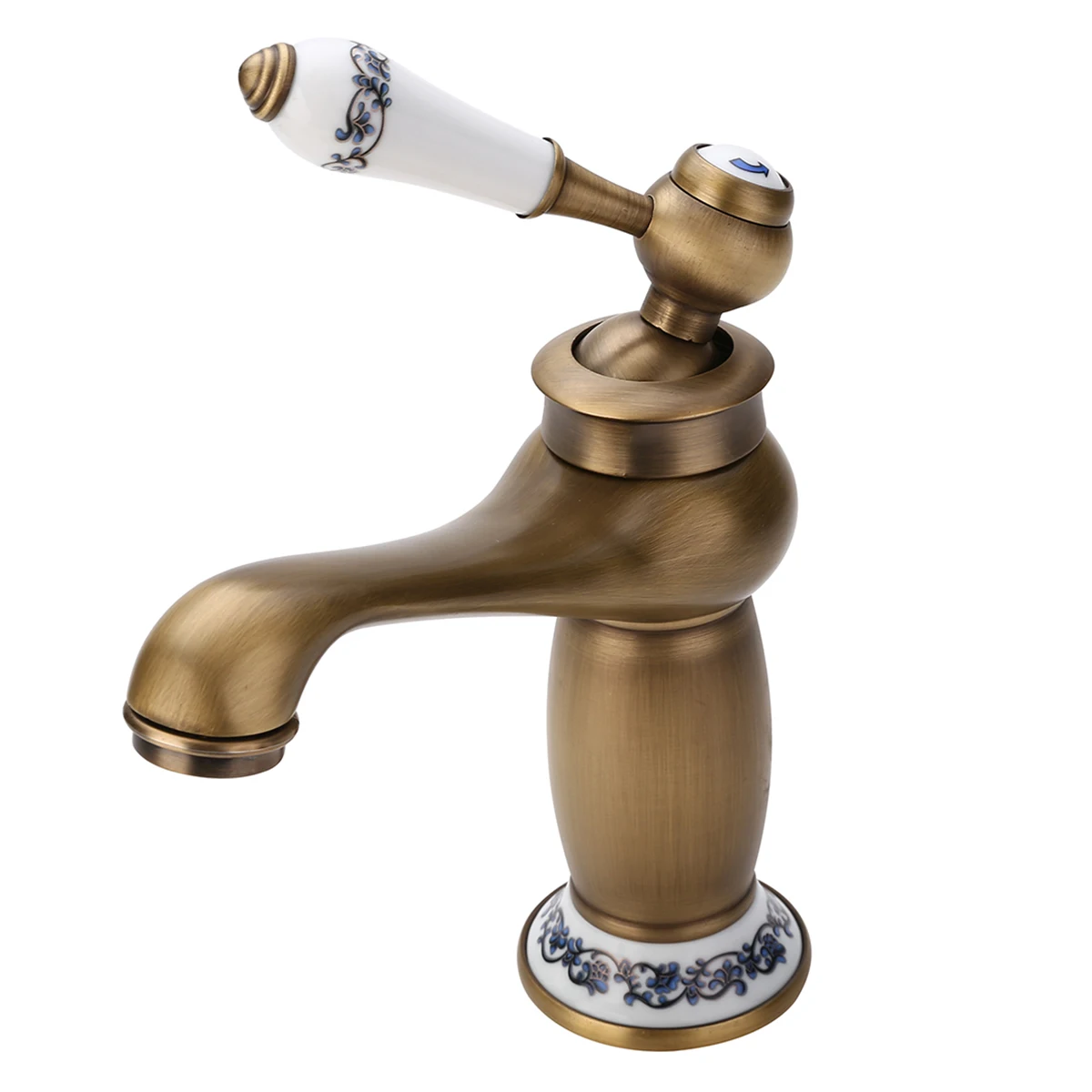 Antique Bronze Faucet Hot & Cold Mixer Tap with Ceramic Handle Bathroom Kitchen Basin Hardware Accessory