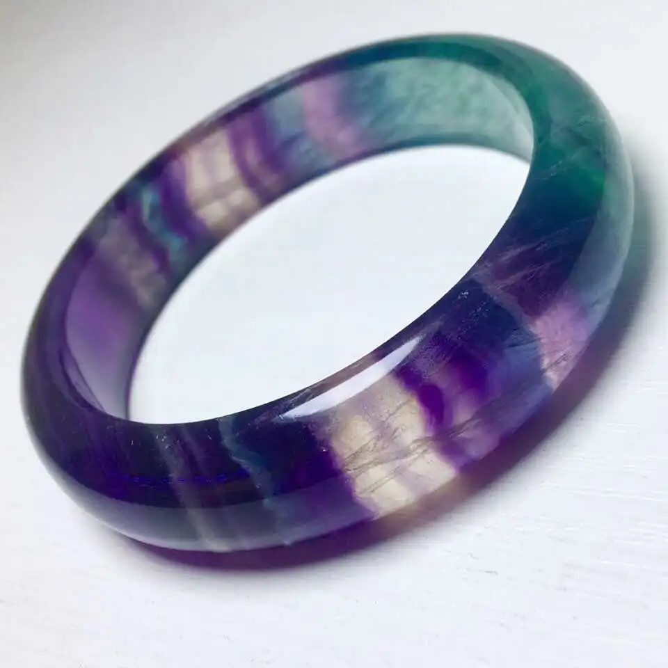 

Top Quality Natural Colorful Fluorite Crystal Rainbow Bangle Bracelet Inner Diameter 53mm Healing Gift Stone AAAAA Certificate