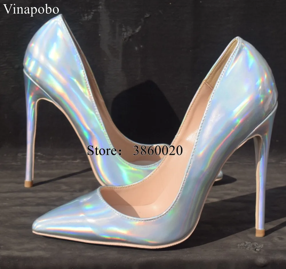 

Vinapobo Women Pumps High Heels Silver Sexy High Heels Shoes for Women Stilettos Fashion Luxury Wedding Party Shoes Big Size 43