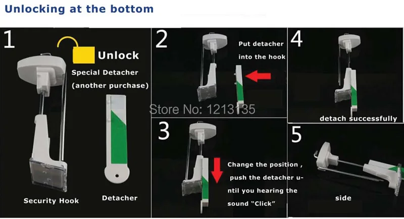 1" дюймовый Розничный супермаркет безопасности Slatwall для витрины крючки противоугонные крючки для настенных панелей+ 1 шт. Магнитный detacher lockpicks