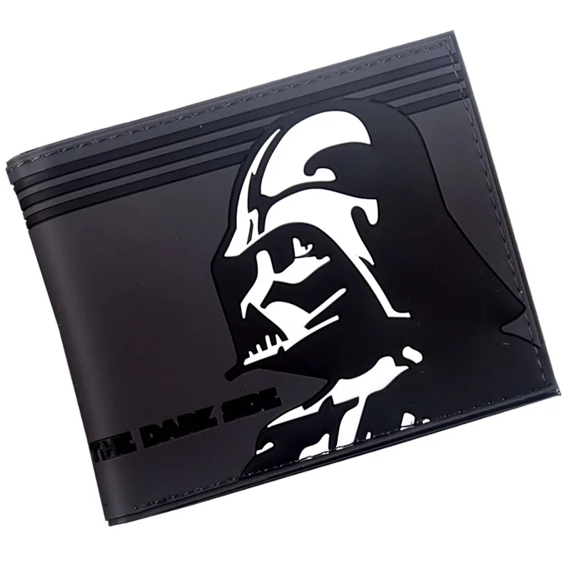 Comics star wars white knight darth vader 3D Short Wallet Bi-Fold Men Purse Young Students Card Holder