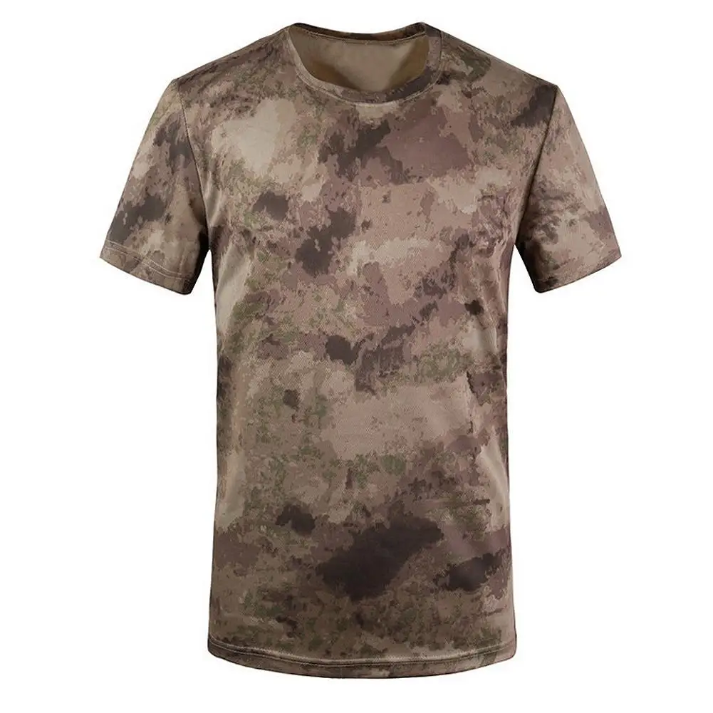 SZ-LGFM-новинка, Мужская футболка для охоты на открытом воздухе, дышащая, Армейская, тактическая, Боевая футболка, военная, сухая, Спортивная, Camo Camp Tees-Ruins Yellow