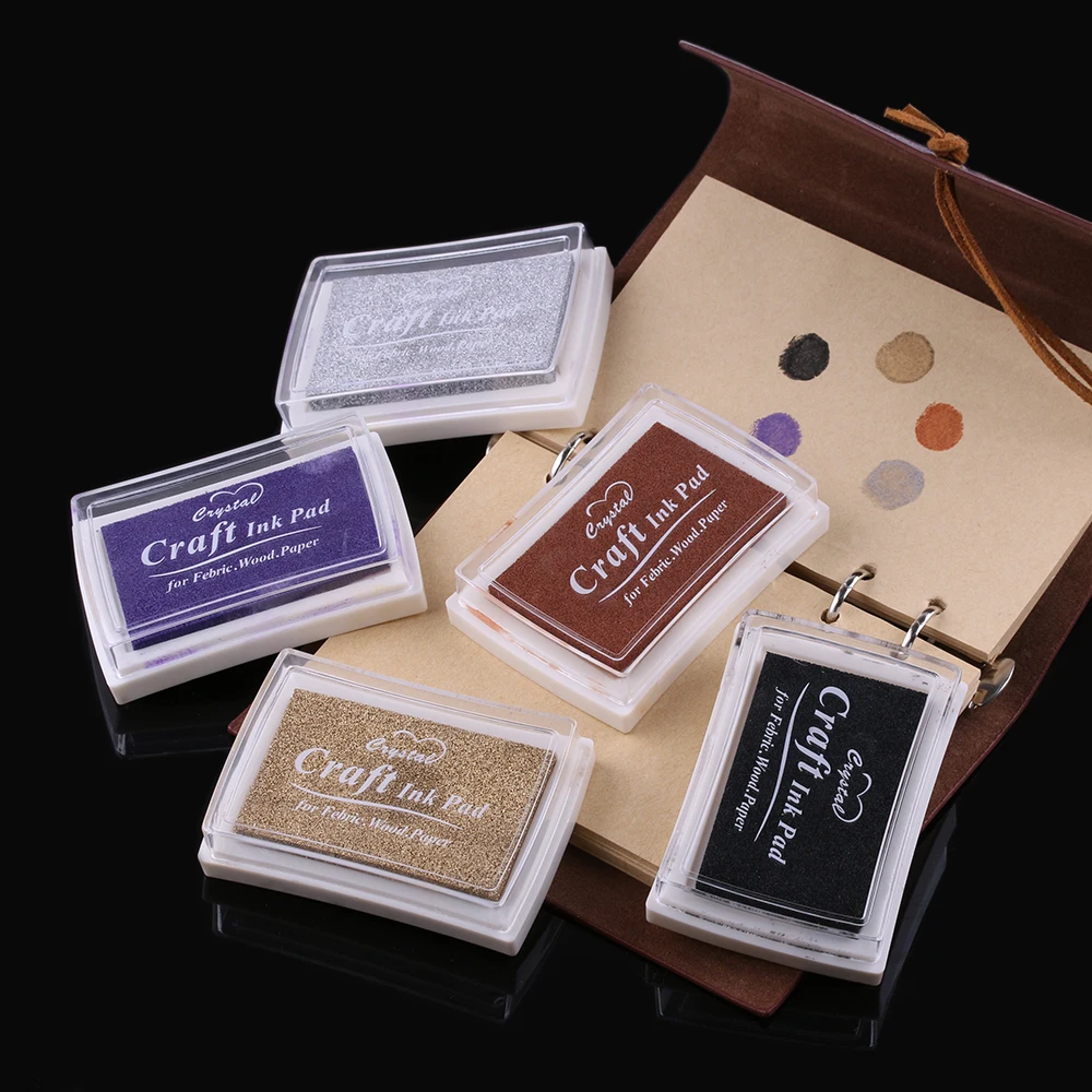 

Fashion 5 Colors Oil Based Craft Ink Pad Rubber Stamps for Fabric Wood Paper Wedding DIY Stamp Seal Diary Decoration