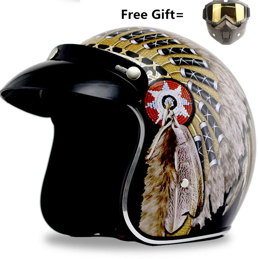 Индийский s m шлем мотоциклетный полуоткрытый шлем для мотокросса крутой личностный шлем на холме s m l xl XXL - Цвет: yellow mask