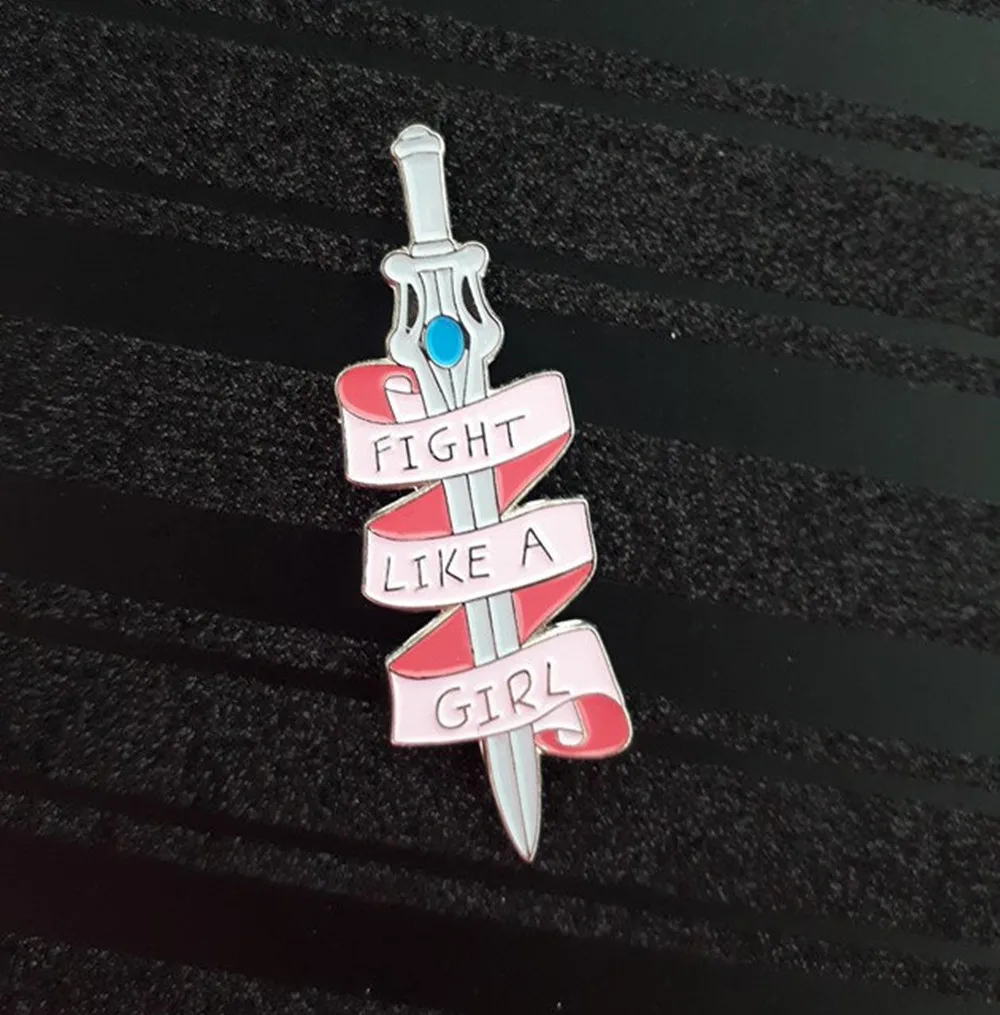 

FIGHT LIKE A GIRL WOMEN FEMINIST PIN BADGE BROOCH
