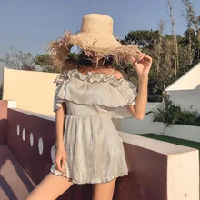 Слитные купальники для женщин Лето купальник купальники с эффектом пуш-ап Новинка Falbala Condole Belt Женская юбка на косточках