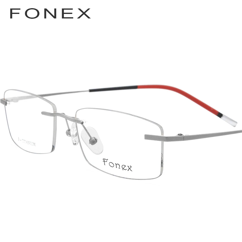 FONEX B Titanium Rimless Glasses Frame Men Prescription Eyeglasses