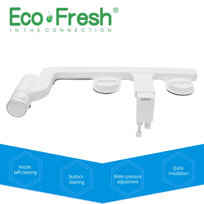 Ecofresh холодная вода неэлектрическое умное сиденье для унитаза биде опрыскиватель с двумя насадками сиденье для унитаза гинекологическое моющее