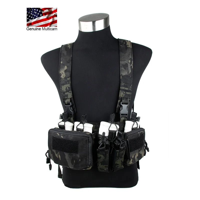 

Multicam Black Chest Rig with Magazine Pouches Harness with mangazine Pouch MCBK Chest rig Gunner Kit Split Front Chest Rig