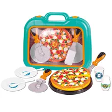 1 Box Pizza Toys Food Cooking Simulation Tableware Children Kitchen Pretend Play Toy With Tableware
