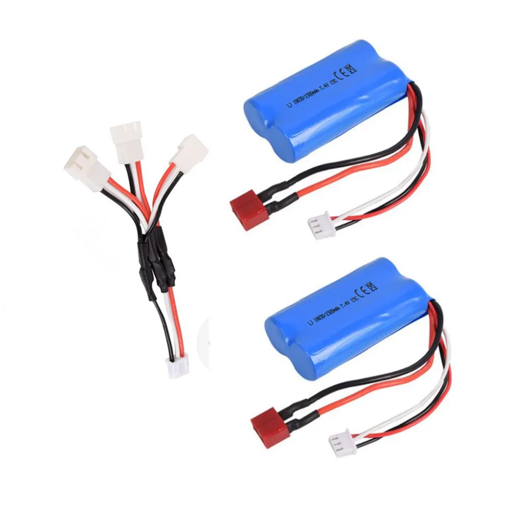 Горячая RC автомобильный Аккумулятор 7,4 V 1500mAh аккумулятор для 9125 гоночный пульт дистанционного управления RC автомобиль грузовик запасные части батареи - Цвет: 2pcs battery