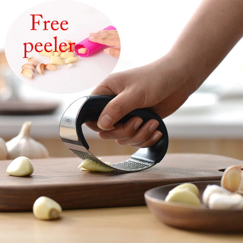 

One pcs Garlic Presses+peeler Garlic Presses Kitchen Gadgets Chopper Cutter Garlic Grinding Kitchen Hand Tool