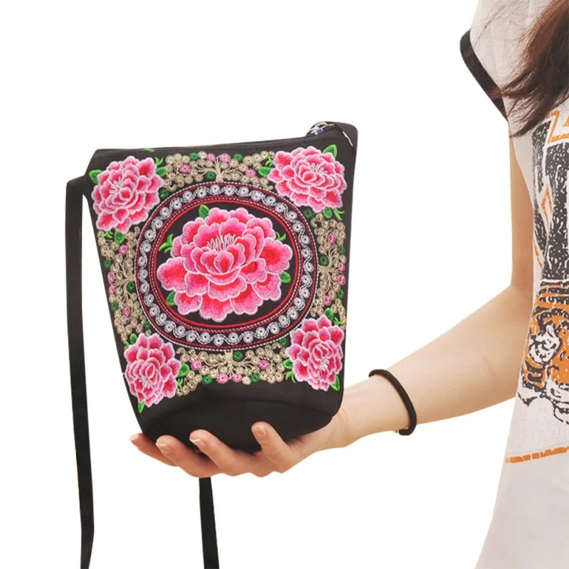 Lady Tribal Vintage Hobo Hmong Ethnic Embroidery Small Canvas Cross body Bag New