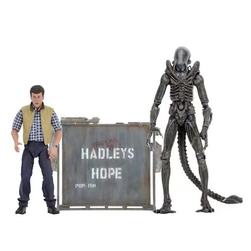 2pcsset 18cm Movie Aliens vs Predator Figure Series Carter J Burke Xenomorph Warrior PVC Action Figures Collectable Model Toy  (2)