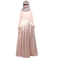 Новый Дизайн 2016 турецкий кафтан Малайзия Дубай Абая Женская одежда с длинными рукавами атлас с полиэстер платье макси размер халат кДж