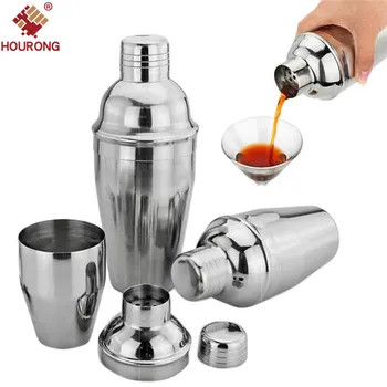 

HOURONG 1Pc 550ml Stainless Steel Cocktail Shaker Cocktail Mixer Wine Martini Drinking Boston Style Shaker For Party Bar Tool