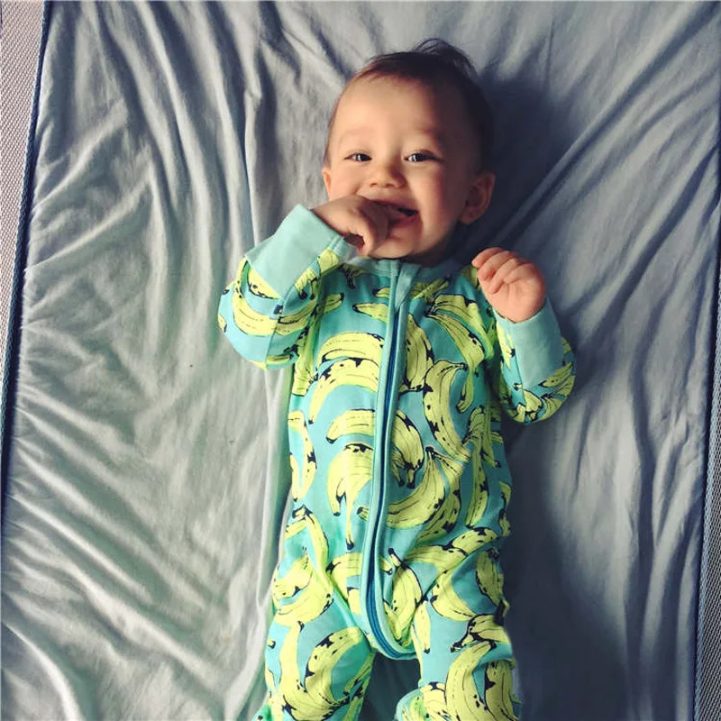 

New Retail 2019 new Newborn infants baby boy and girl wear banana climb clothes conjoined ha garments BBR130