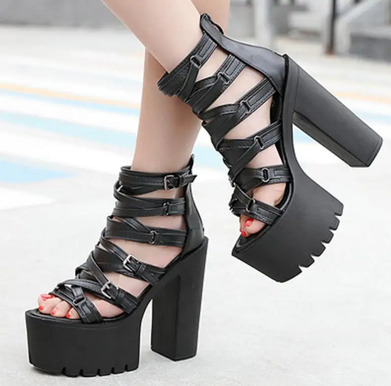goth beach platform sandals