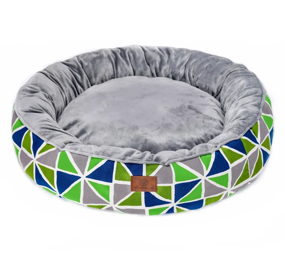 Хрустальная плюшевая флисовая круглая кровать для собаки, кровать для домашних животных, для кошек и собак, дышащая, супер удобная, для домашних животных