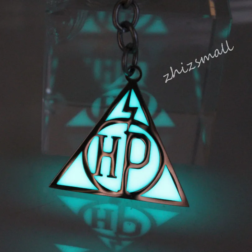 Брелок из нержавеющей стали "Дары смерти" светящийся брелок светится в темноте Хогвартс Слизерин Хогвартс школьный подарок