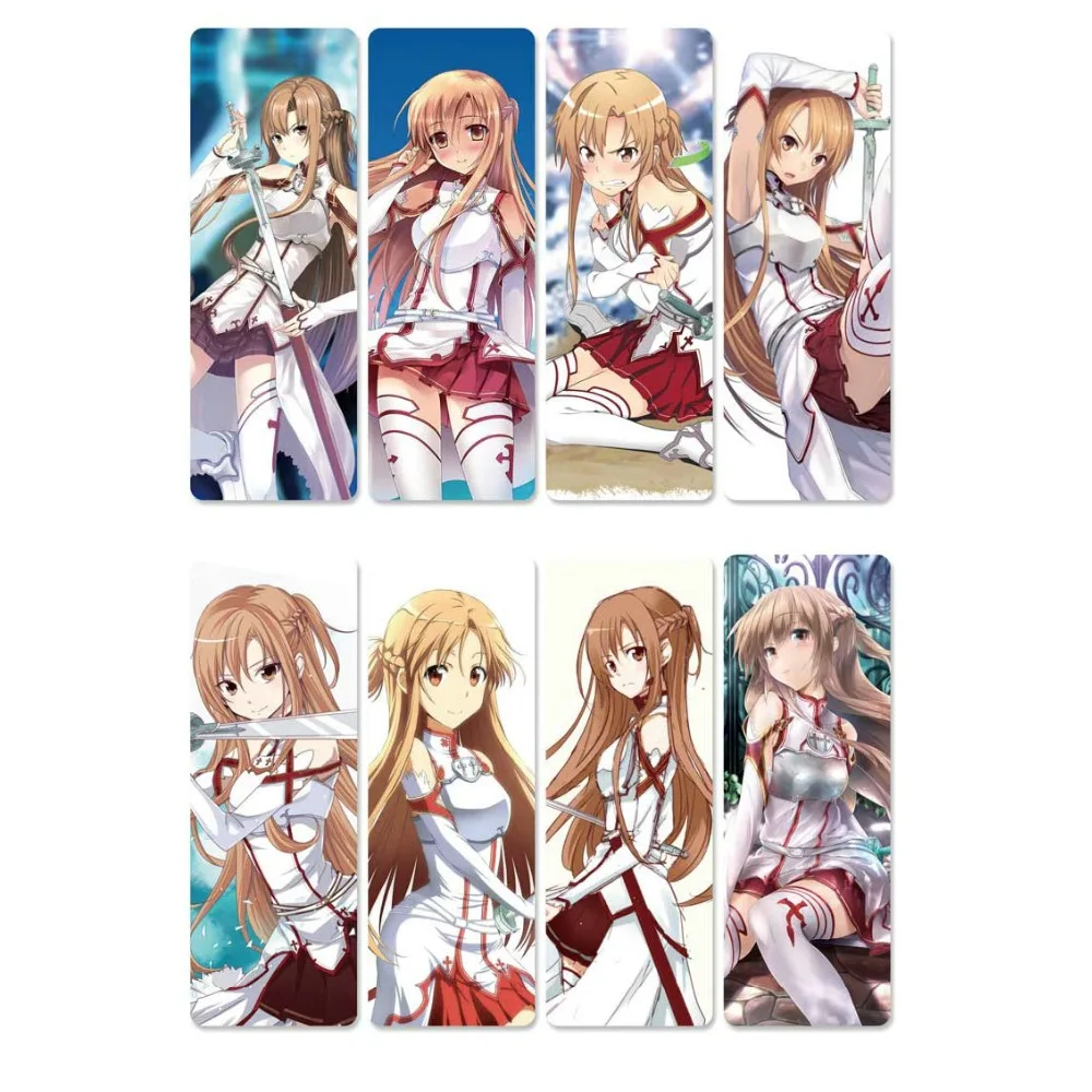 8pcs Sword Art Online SAO Anime Bookmarks Waterproof Transparent PVC
Plastic Bookmark Beautiful Book Marks Gift