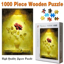 Взрослый 520/1000/1500 шт. деревянные головоломки розы Картина маслом головоломки для детей развивающие игрушки Best Рождественский подарок дома