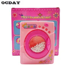 OCDAY кукольный домик миниатюрная стиральная машина розовый Моделирование Электрический ролевые игры мебель игрушечные лошадки подарок на