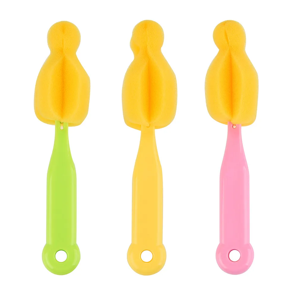 

3Pcs/Set Baby Feeding Bottle Cleaning Brush Sponge Straw Nipple Cleaner Long Hand Washing Tool Kitchen Accessories F322