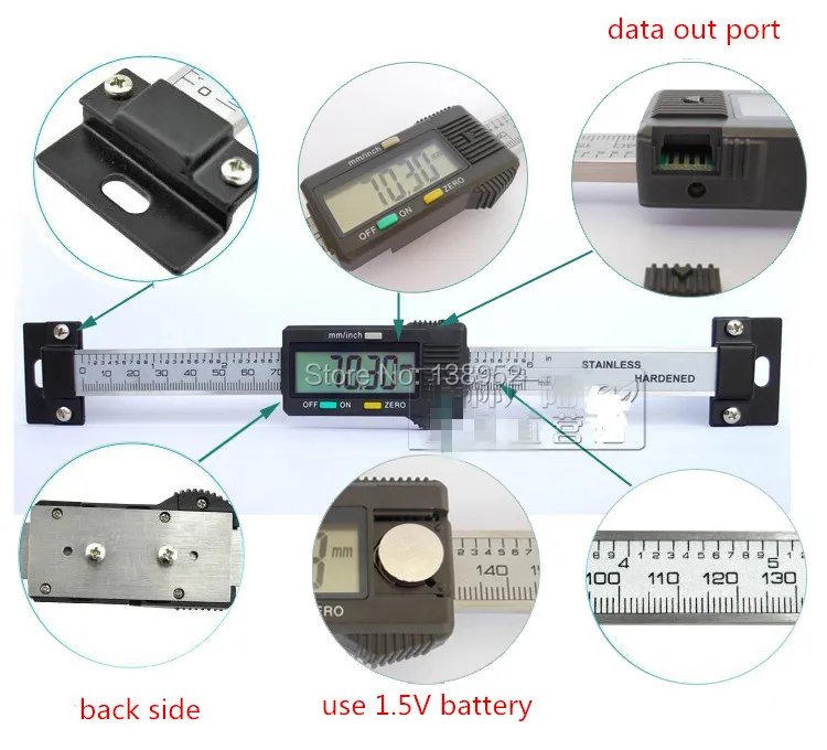 Цифровые горизонтальные весы 0-150 мм 200 мм 300 мм горизонтальные электронные весы блок ЖК-дисплей дюйм/мм инструменты для машинной обработки