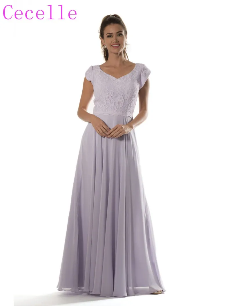 lilac chiffon gown