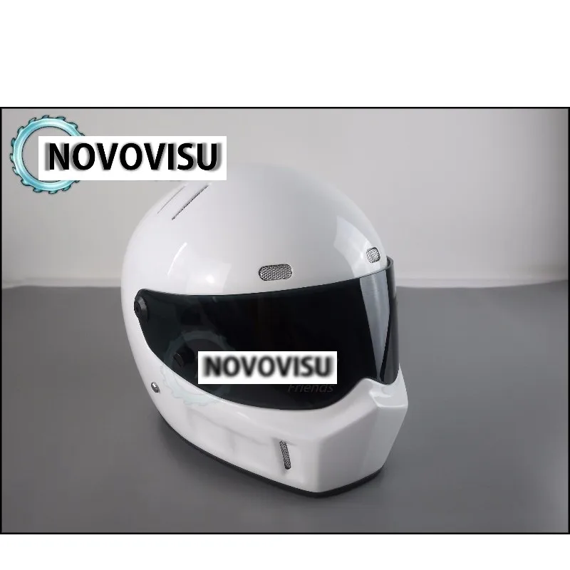 NOVOVISU The Stig 1 Helmet Capacete Casco De 2002 2003 White Colour With Black Visor For 1  2 Season Kart  Car  Motorcycle 04