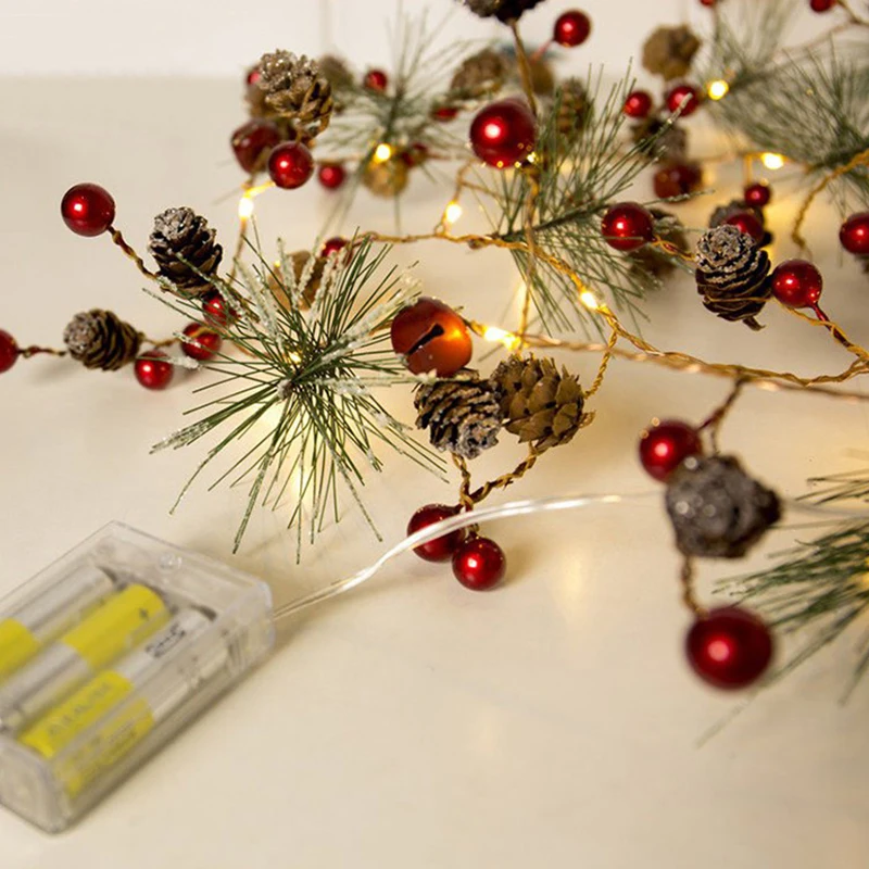 Red-berry-Christmas-Garland-Lights-LED-Copper-Fairy-lights-Pinecone-string-lights-for-Xmas-Holiday-Tree (2)
