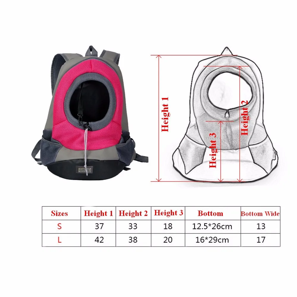 Pet Dog Carrier Pet Backpack Bag Portable Travel Bag Dog Front Mesh Outdoor Hiking Head Out Double Shoulder Sports DB