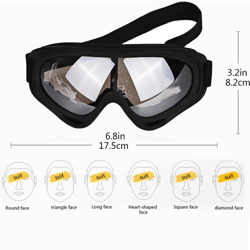 Зимние спортивные лыжные гоночные очки пылезащитные ветрозащитные мотоциклетные очки винтажные УФ-очки для катания на коньках