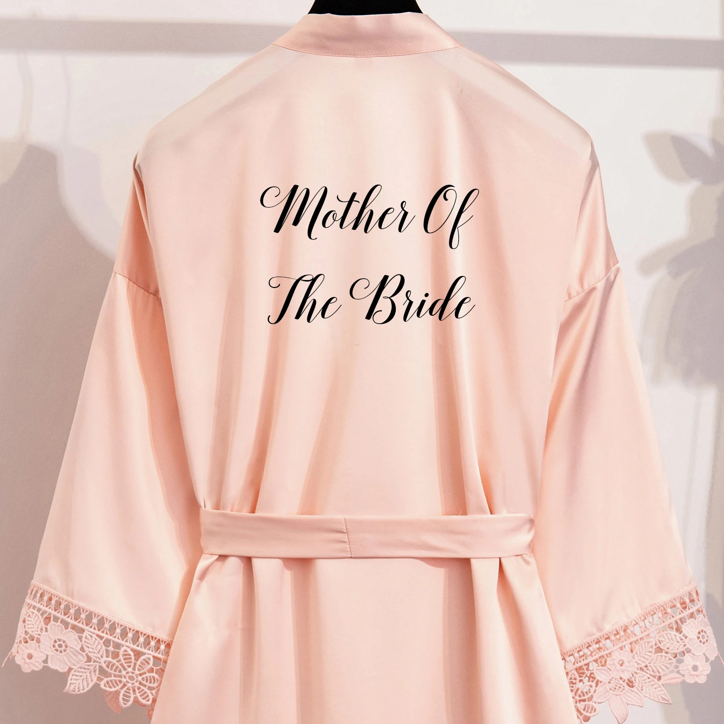 

Owiter Matt Satin Robes Plus Size Wedding Bath Robe Bridesmaid Bride Dressing Gown with Lace Trim Bridal wedding robes