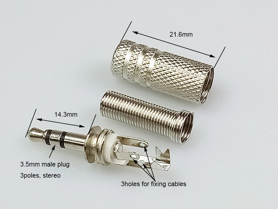 3poles 3.5mm male plug with spring (6)