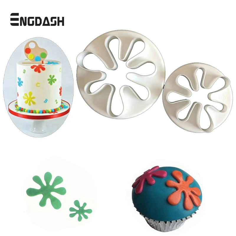 

ENGDASH 2pcs/Set Palm Shape Sugar Candy Cake Printing Cutter Biscuit Mold Baking Mold Cake Tool Fondant Mold Kitchen Bakeware