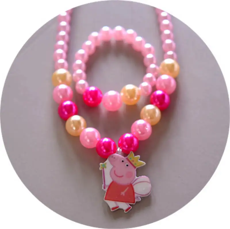 2 шт./партия Дисней Детские Куклы Аксессуары для девочек ожерелье+ браслет набор детский подарок холодное сердце принцесса